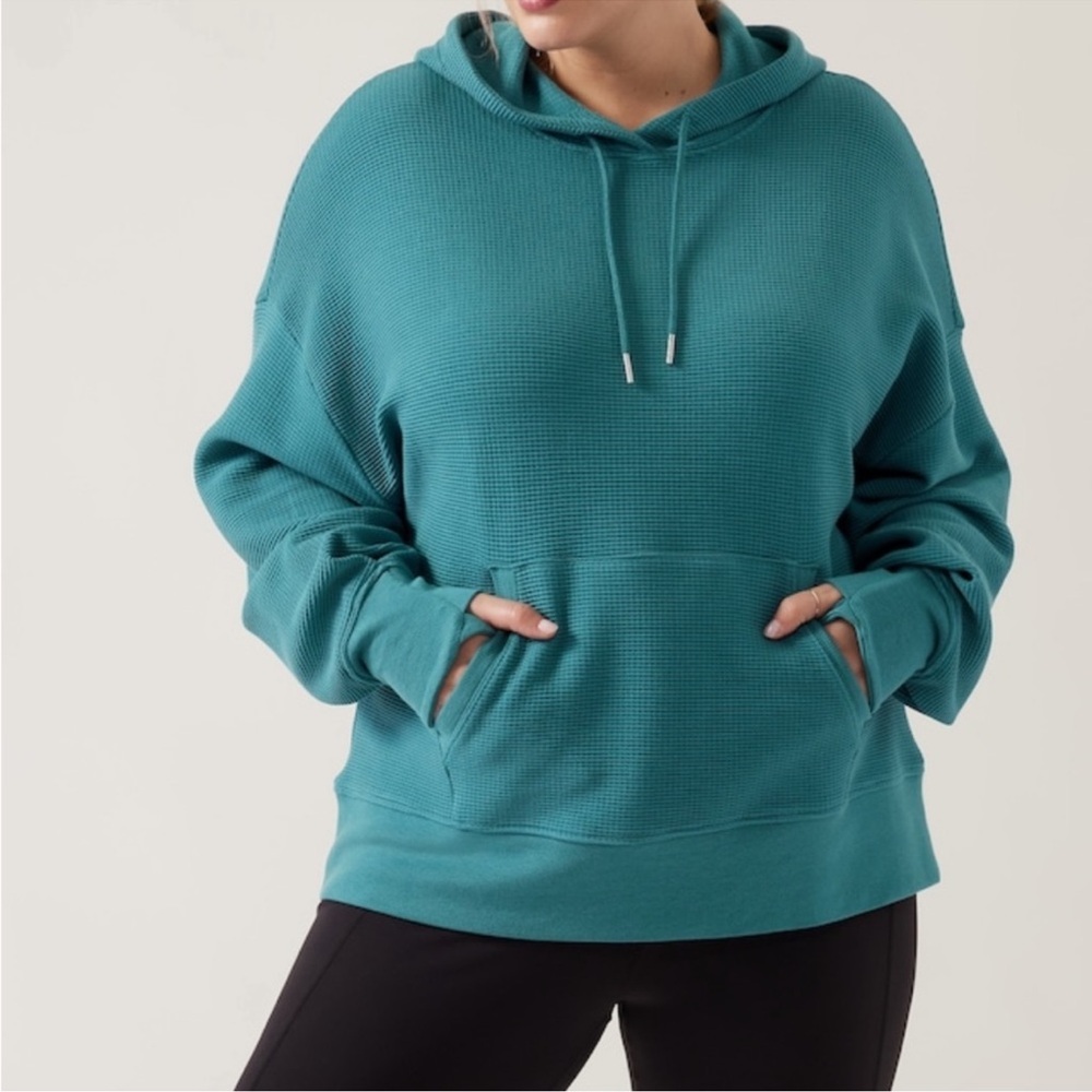 NWT Athleta waffle balance hoodie sweatshirt L - Picture 2 of 4